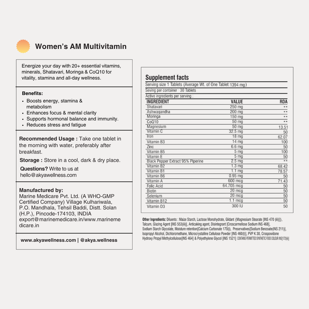 Women's Daily Multivitamin | AM-PM Formula